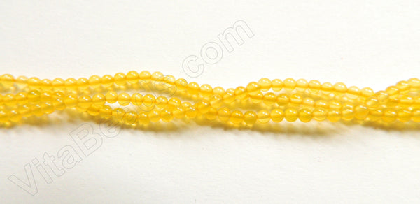Yellow Agate  -   Small Smooth Round  15.5"    2mm