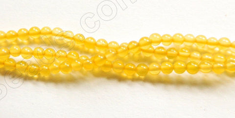 Yellow Agate  -   Small Smooth Round  15.5"    2mm