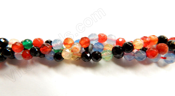 Multi Agate  -  Faceted Round 15.5"