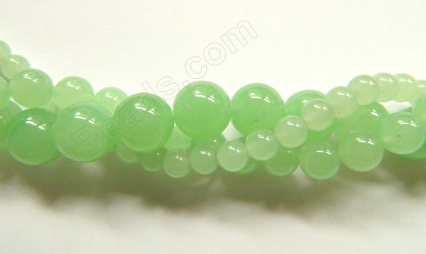 Light Spring Green Malay Jade  -  Smooth Round Beads