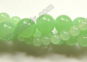 Light Spring Green Malay Jade  -  Smooth Round Beads