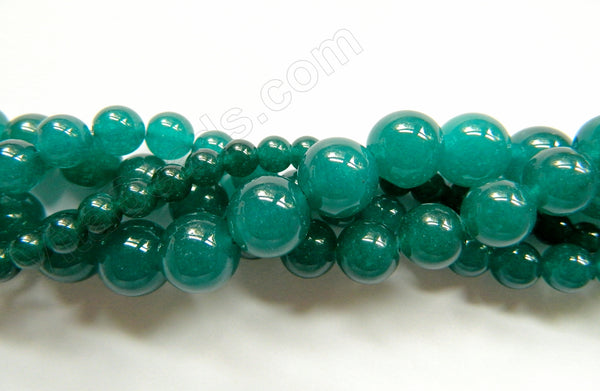 Emerald Malay Jade  -  Smooth Round Beads