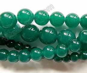 Emerald Malay Jade  -  Smooth Round Beads