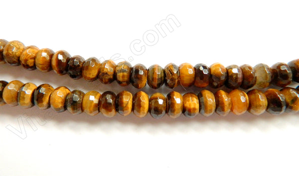 Tiger Eye AAA -  Faceted Rondel  16"    5 x 8 mm