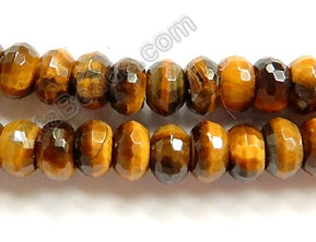 Tiger Eye AAA -  Faceted Rondel  16"    5 x 8 mm