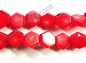 Bamboo Coral  -  Flat Hexagon Beads  16"