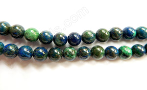 Chrysacolla Natural AAA  -  Smooth Round Beads  16"