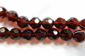 Dark Amber Crystal  -  Faceted Round  13"
