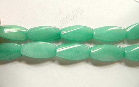 Light Amazonite Jade  -  15x30mm Twisted Rectangles  16"