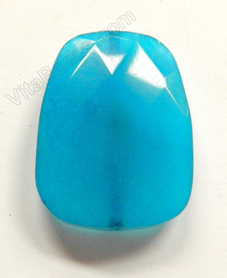 Blue Robin Jade - 30x40mm Faceted Ladder Pendant