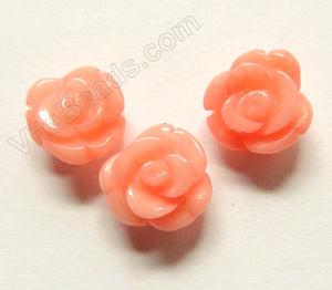 Carved Small Rose Pendant Natural Pink Coral