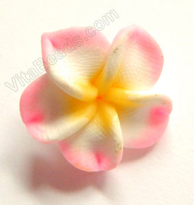 Polymer Clay Flower Pendant   Pink Yellow