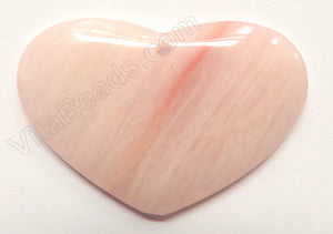 Smooth Pendant  -  Flat Heart  - Peach Agate