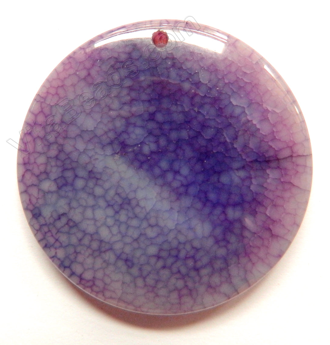 Pendant - Smooth Round - Purple Fire Agate Dark