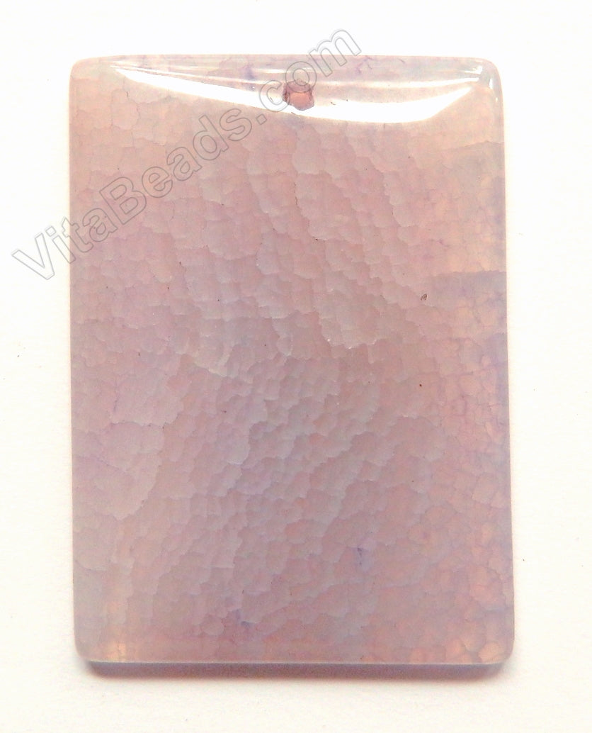 Pendant - Smooth Rectangle   Pink Fire Agate Light