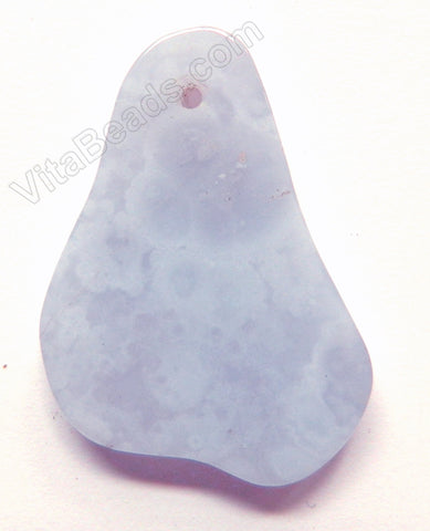 Blue Chalcedony Natural  -  Free Form Flat Pendant