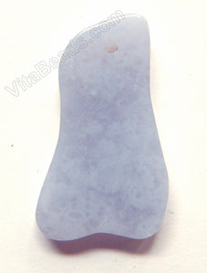 Blue Chalcedony Natural  -  Free Form Flat Pendant