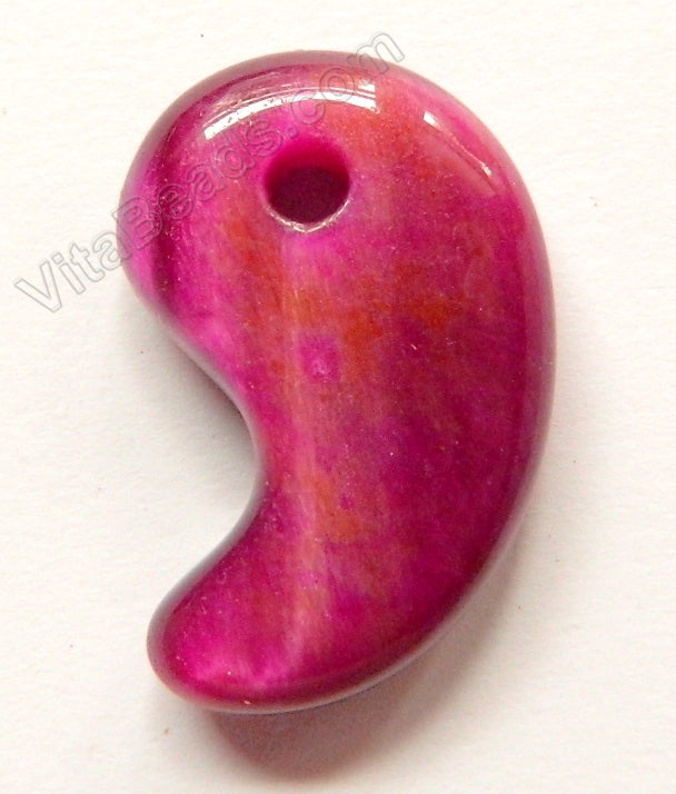 Smooth Tadpole Pendant - Fuchsia Tiger Eye