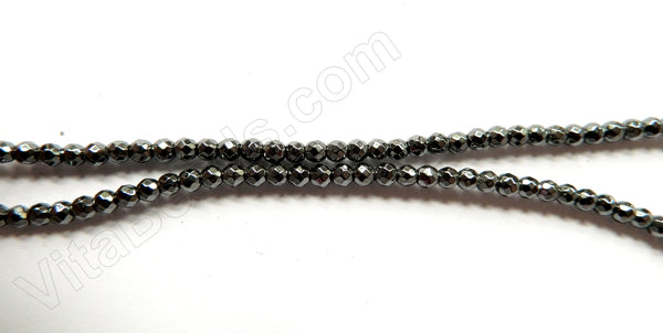 Hematite  -  Small Faceted Round 16"