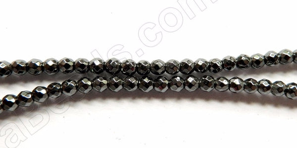 Hematite  -  Small Faceted Round 16"