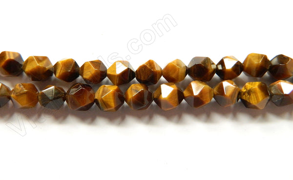 Tiger Eye A  -  Diamond Cut Faceted Round  16"