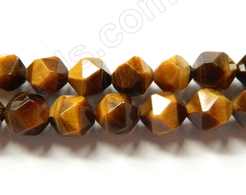 Tiger Eye A  -  Diamond Cut Faceted Round  16"