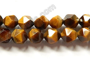 Tiger Eye A  -  Diamond Cut Faceted Round  16"