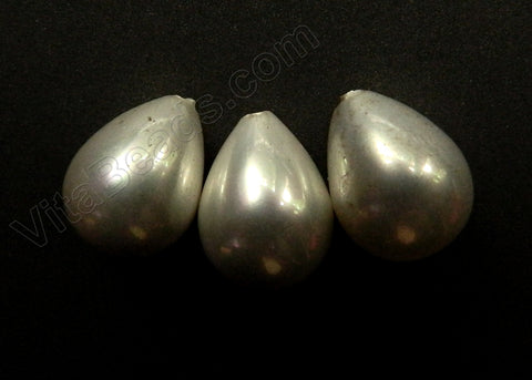 Shell Pearl - Cream Smooth Teardrop Earring Beads
