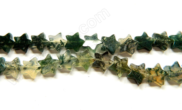 Moss Agate  -  Flat Stars  16"