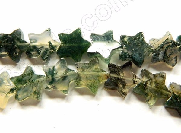 Moss Agate  -  Flat Stars  16"