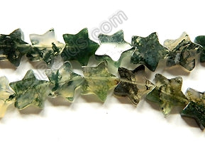 Moss Agate  -  Flat Stars  16"