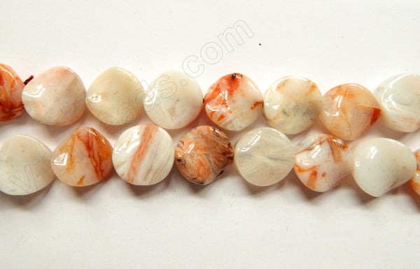 Pink Crazy Lace Agate  -  Twist Coin 16"