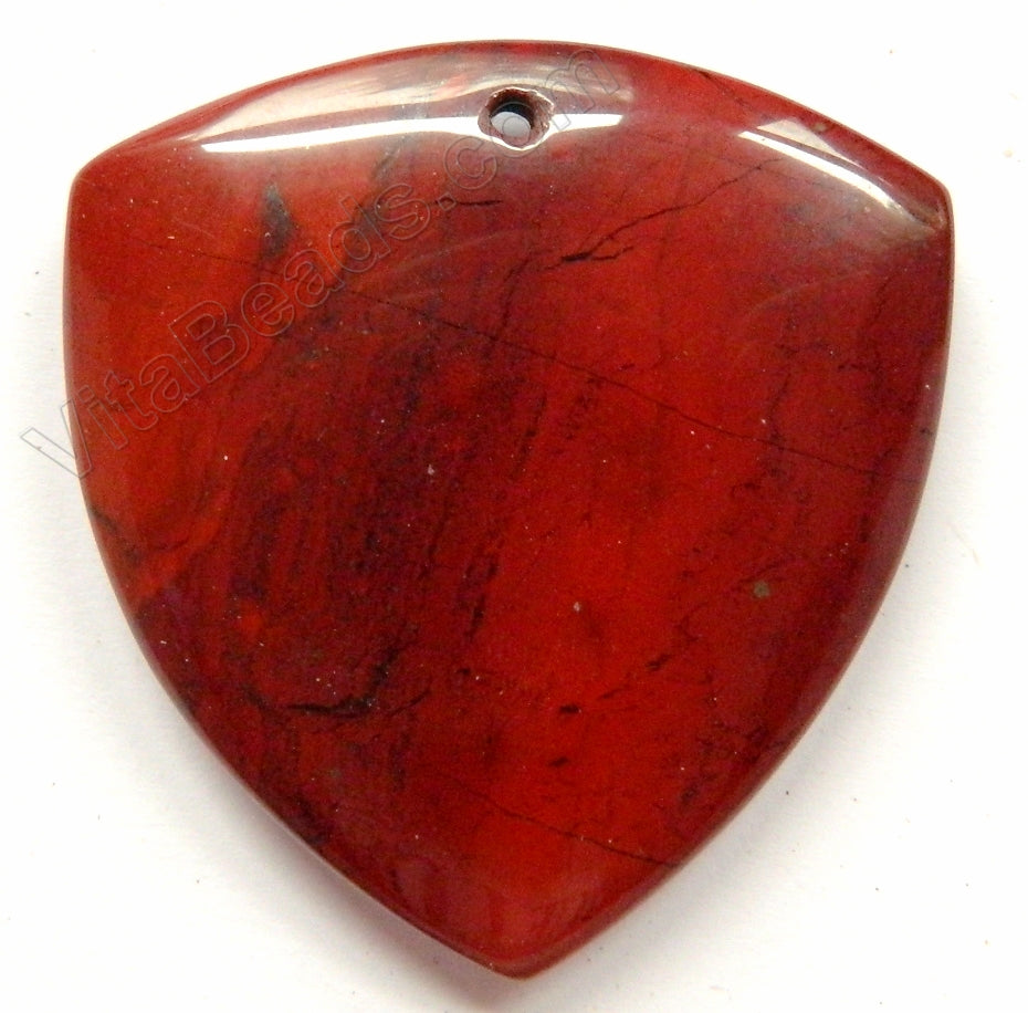 Smooth Pendant - Puff Shield Dark Red Mookite