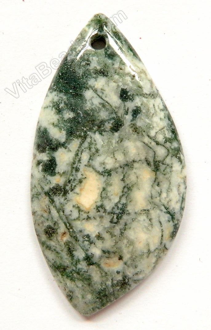 Pendant - Smooth Free Form TD Tree Agate Dark