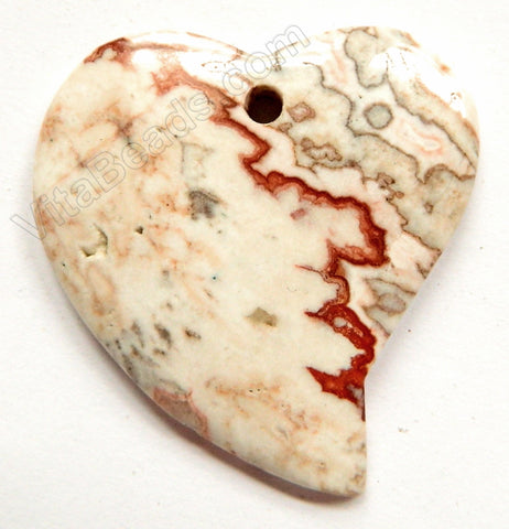 Pendant - Smooth Fancy Heart - Conglomarite Light