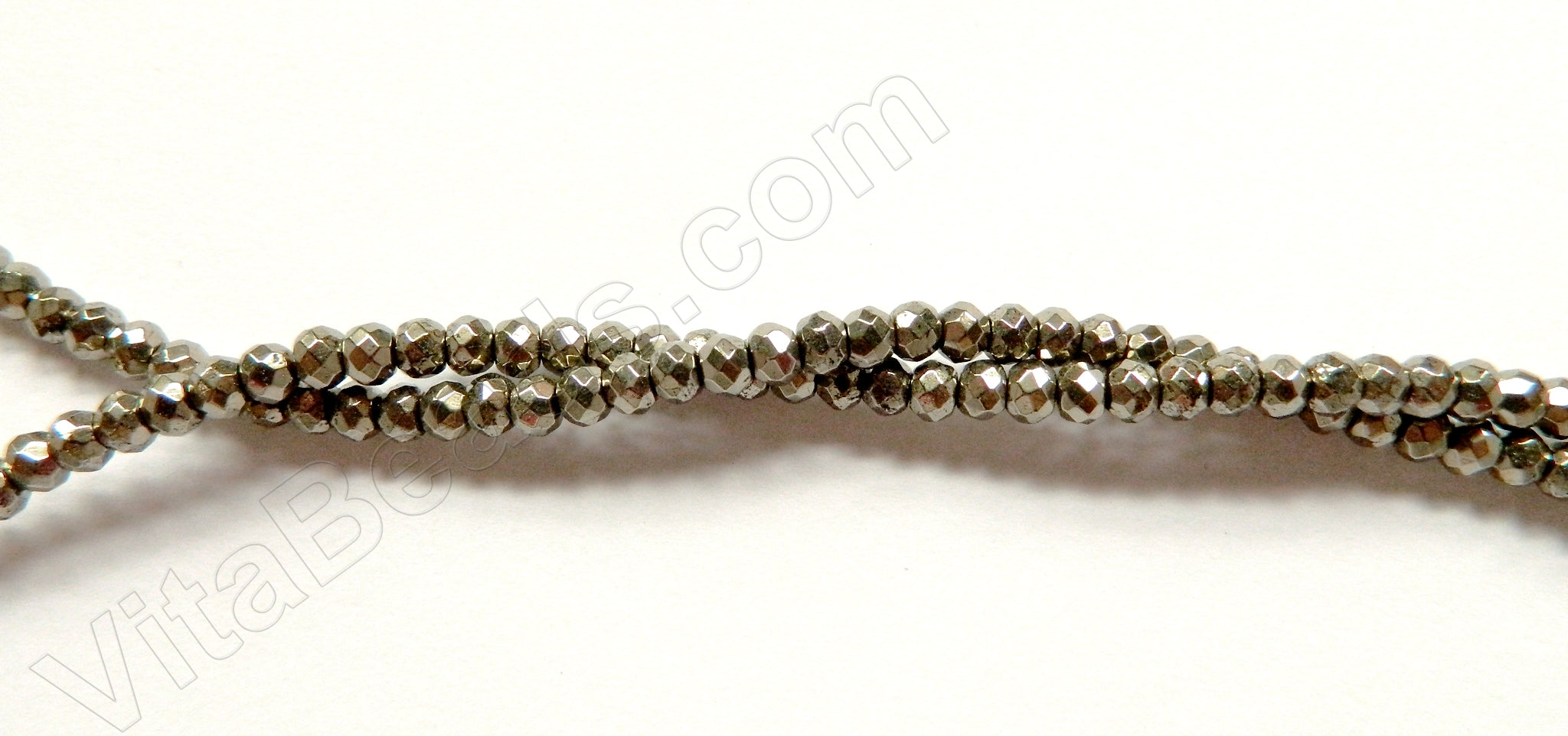 Pyrite AA  -  Faceted Rondel  16"