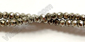 Pyrite AA  -  Faceted Rondel  16"