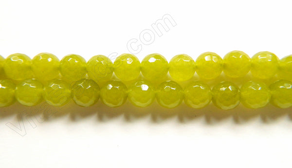 Olive Jade  -  Faceted Round 15"