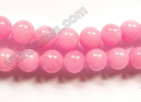 Purple Pink Peach Jade  -  Smooth Round  16"    6 mm