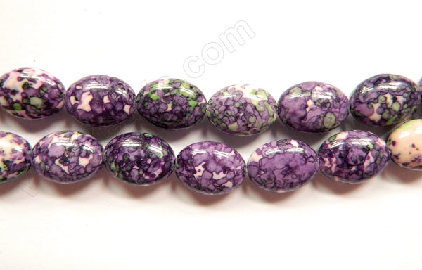 Purple Green Lilac Magnesite  -  Puff Ovals  16"