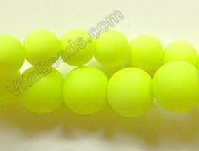 Bright Neon Yellow Matte Glass  -  Smooth Round  15"     8 mm