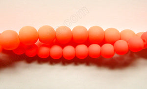Bright Orange Matte Glass  -  Smooth Round  15"     8 mm