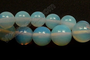 Synthetic White Opal  -  Smooth Round Beads 16"