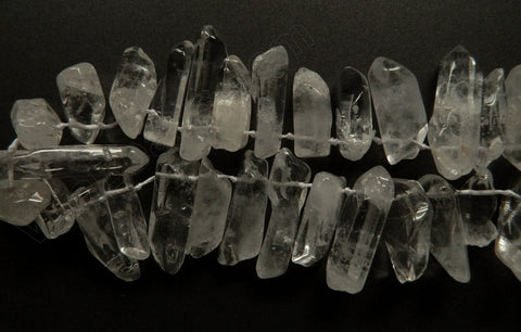 Rock Crystal Natural  -  Free Form Tooth  8"    20 - 30 mm