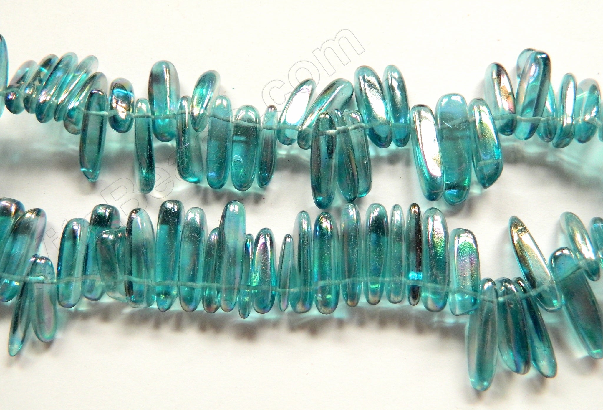 Sea Green Crystal AB Coated  -  Long Sticks 16"      6 x 20 mm