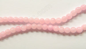 Pink Mashan Jade  -  Smooth Round  16"    6 mm
