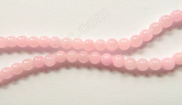 Pink Mashan Jade  -  Smooth Round  16"    6 mm