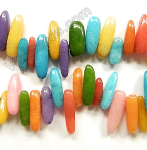 Multi Color Jade  -  Smooth Sticks 16"      6 x 20 mm