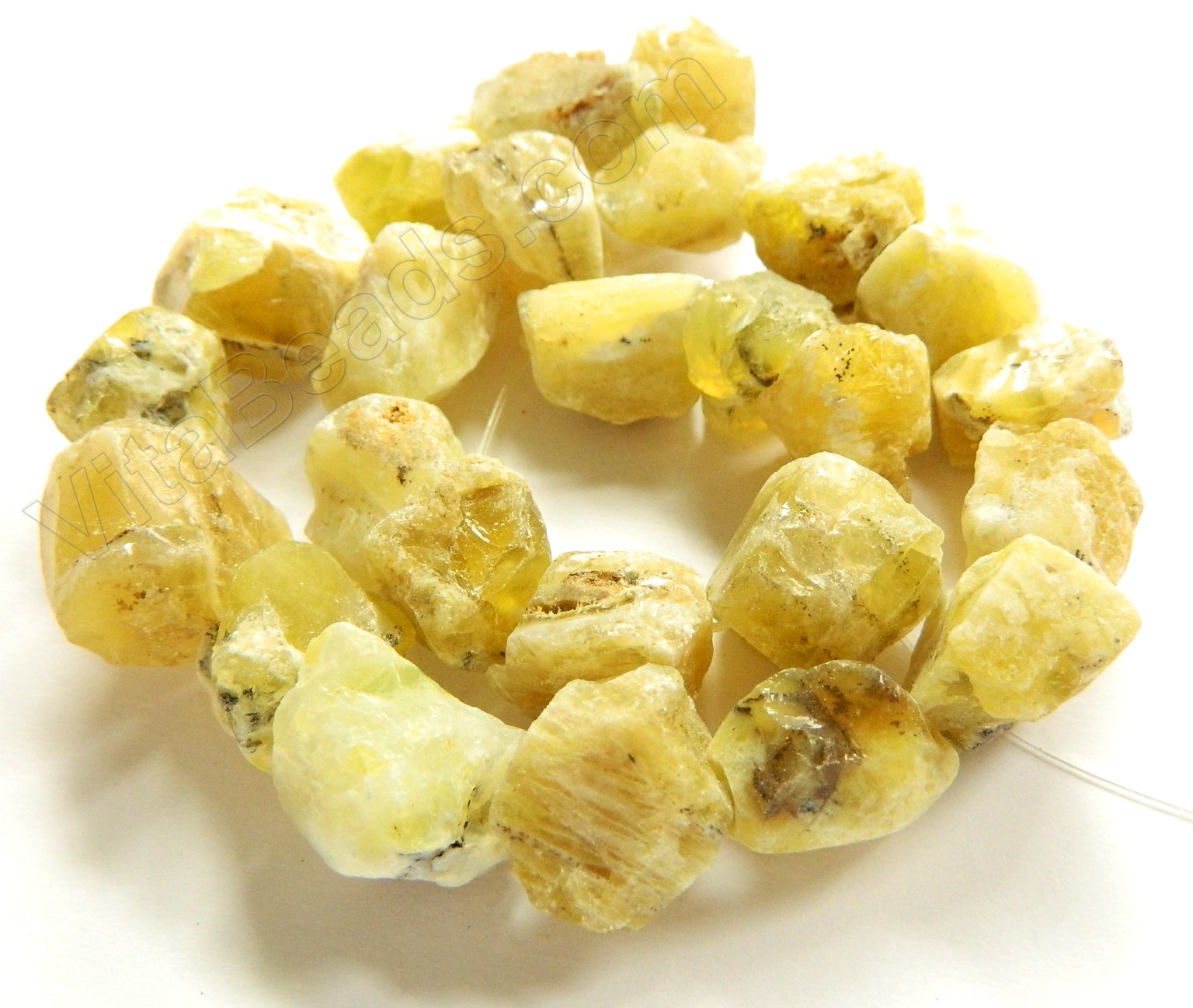 Big Tumble Strand 16" Rough Yellow Opal