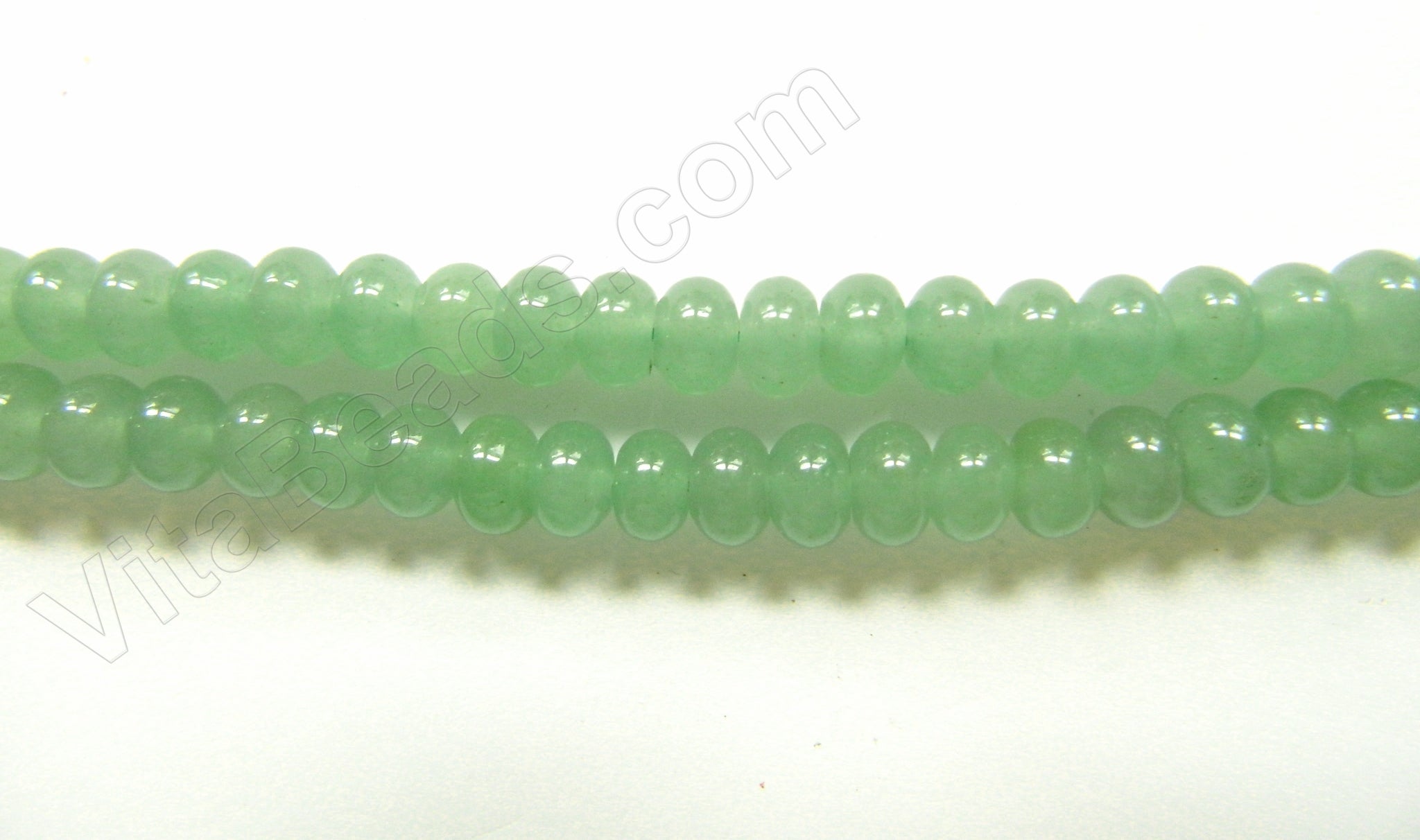 Green Aventurine  -  Smooth Rondels  16"     8 mm